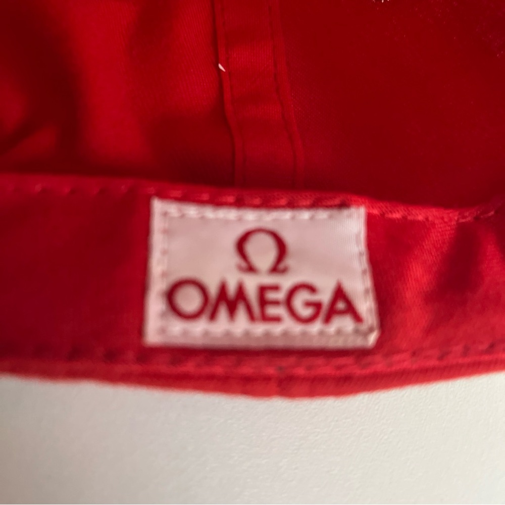 Omega Bold Red Logo Cap White Embroidered Promotional rare ball cap - Picture 8 of 8